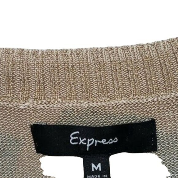 Express Women's Green Gold Leopard Print Tunic Top - Picture 6 of 6